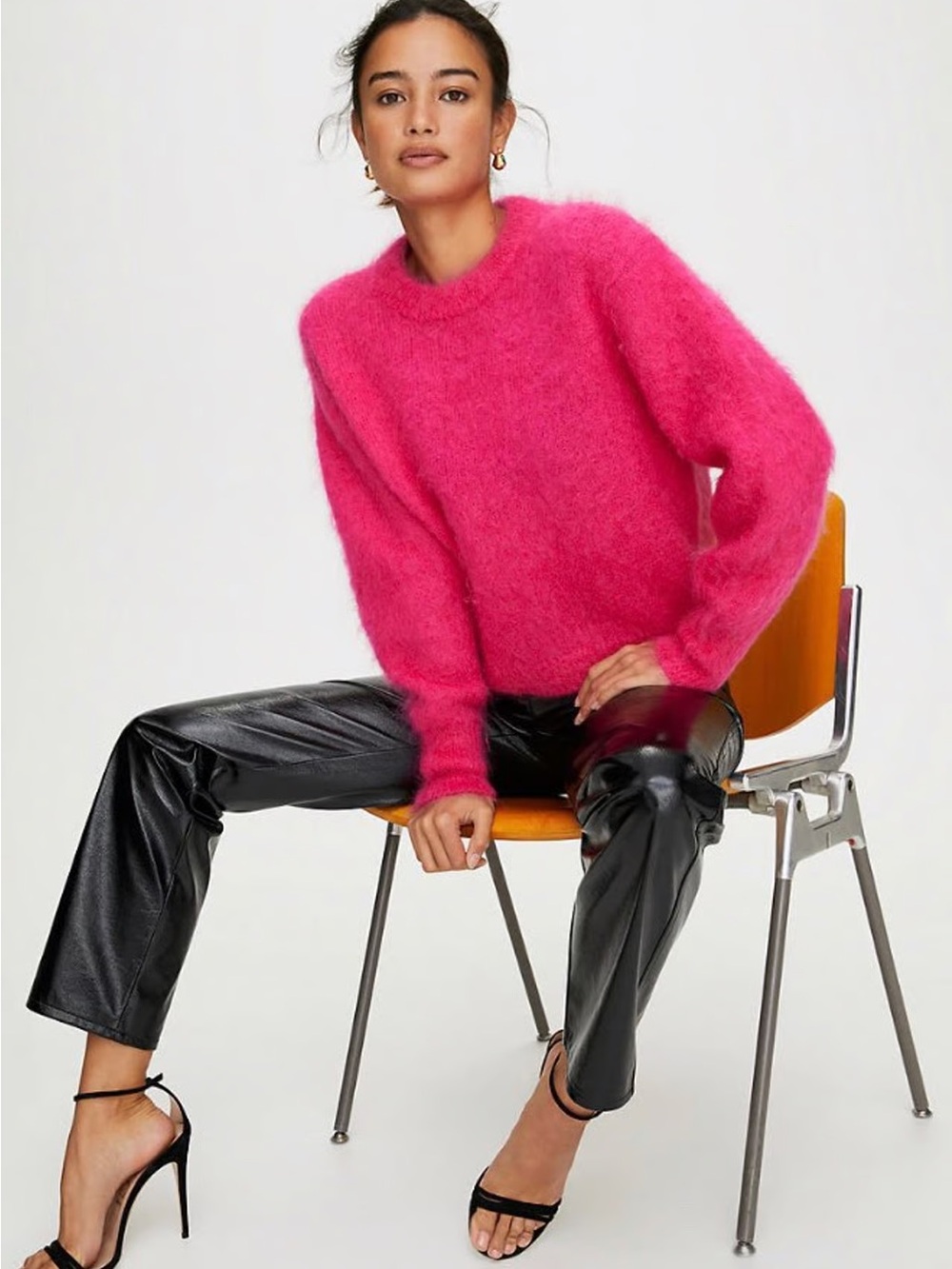Aritzia Wilfred Serment Mohair Sweater Barbie Pink - XXS
